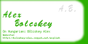 alex bolcskey business card