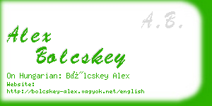 alex bolcskey business card